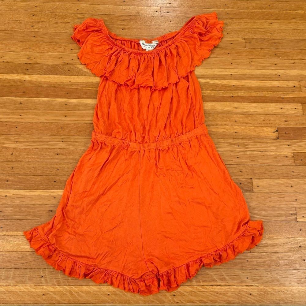Miss Selfridge orange elastic stretch romper NWT